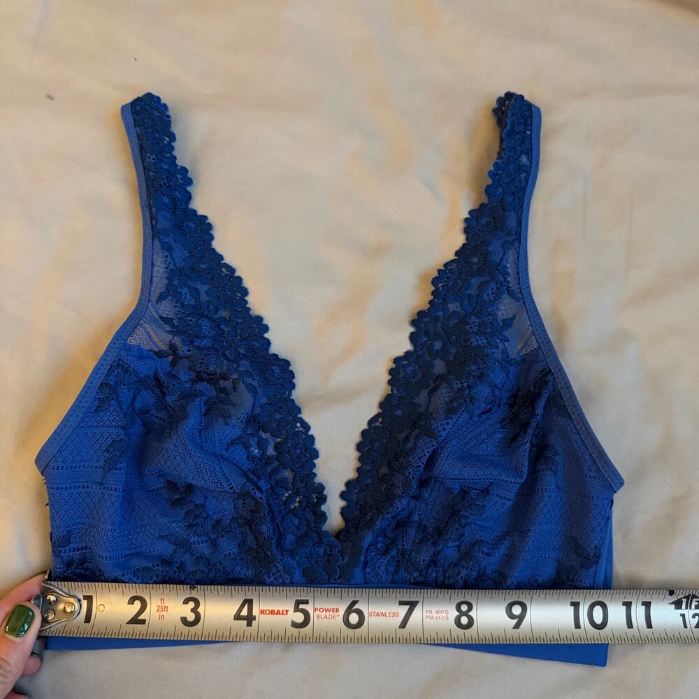 Wacoal Royal Blue, Lace Trim, Deep Plunge, Bralette- 34 - Picture 8 of 9
